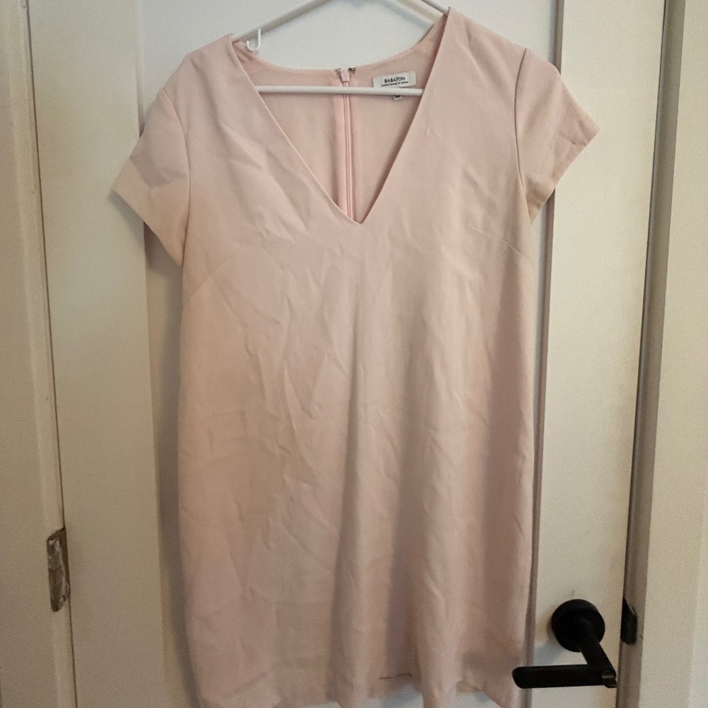 Babaton V-Neck Shift Mini Dress